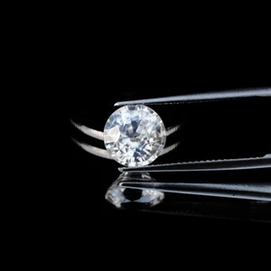 GLC 4.36ct Natural Round Gentle Heated White Zircon Cambodia - Picture 1 of 6