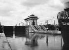 View of the lock chamber of the Miraflores Locks 1959 Old Photo