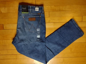 Wrangler Retro Men's Harrick Dark Wash Stretch Slim Straight Jeans Blue SZ 40X34 - Picture 1 of 5
