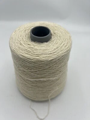 100% British Wool With Silk Flecks. Cream Undyed. 500g Cone. Knit/Craft. 4nm - Image 1 of 4