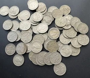 1953-1967 Uk Sixpence Lucky Wedding - Picture 1 of 4