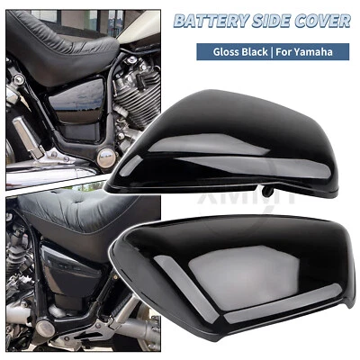 Gloss Black Left Right Battery Side Panel Cover Fit For Yamaha Virago 750 XV750 Foto 1 de 4