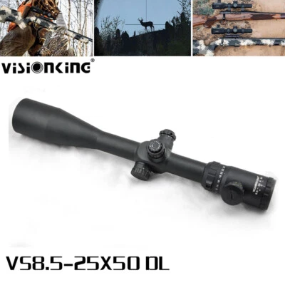 Visionking 8.5-25x50 Mil-dot Reticle Tactical Rifle Scope Mount Rings / Sunshade - Image 1 of 4