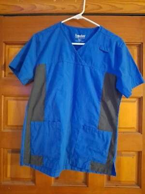Nurse/Scrub Top, Blue & Black With Multiple Pockets Women's Size XS (XSM) - Image 1 of 4