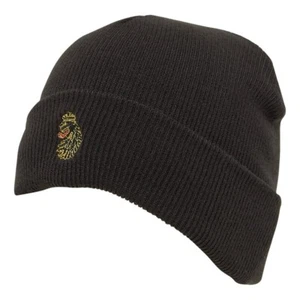 LUKE 1977 Fuiji Black Knitted Turn Up Cuff Beanie Hat Winter Football Hat b8 - Picture 1 of 1
