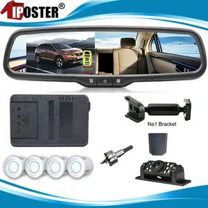 4x Parking Radar Sensor Backup Camera Car Front Rear View Mirror Monitor Kit - Picture 1 of 12