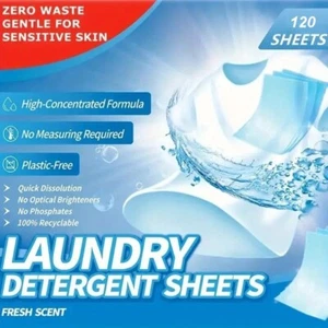 120 Laundry Detergent Bubble Sheets Unscented Natural Fragrance Upto 120 Loads - Picture 1 of 1
