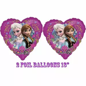 Disney Frozen Heart Shape Foil Mylar Balloon 18" Birthday Party Supplies 2 Pack - Picture 1 of 1