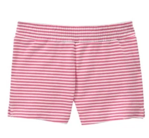 Nwt GYMBOREE Mix N Match GIRLS Pink White Stripe Summer 2017 Knit SHORTS S 5 6 - Picture 1 of 1