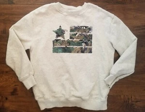 Zara Kids Sweatshirt Sweater Sequin Flag Crewneck sz 13-14 - Picture 1 of 4