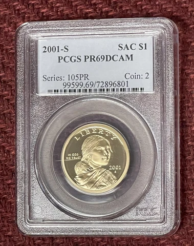 2001-S Sacagawea PROOF $1 Dollar Coin GRADED 🔥PCGS PR69 Deep Cameo🔥 PR69DCAM Cover