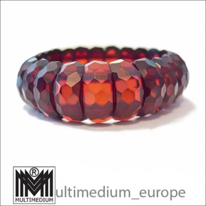 Brazalete de baquelita Art Deco rojo cereza ámbar óptica pulsera de baquelita - Imagen 1 de 6