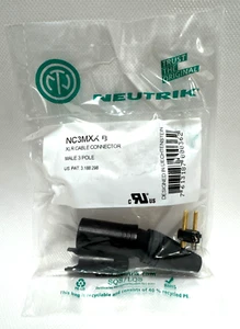 NEUTRIK NC3MXX-B 3-Pin XLR Male Cable Mount Connector Black 3 Pole Gold - Picture 1 of 4