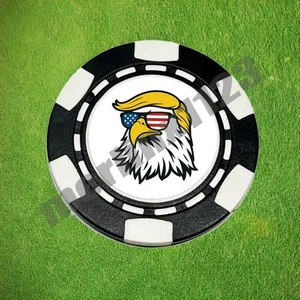 Donald Trump USA Eagle MAGA Poker Chip Golfball Marker Card Guard - Bild 1 von 1