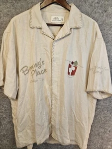 Abercrombie & Fitch Summer Linen Blend Embroidered Shirt XL Linen Happy Hour - Picture 1 of 14