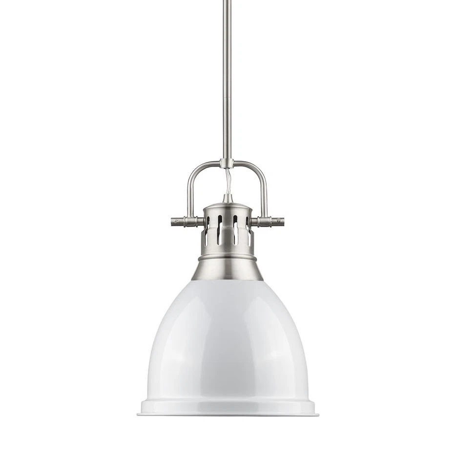Golden Lighting 3604-s Pw-wh Duncan Mini Pendant Light Pewter