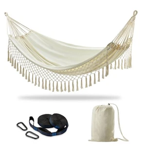 Brazilian Double Hammock with Tree Straps,Extra Large 94x63IN,2 Persons Hammo... - Picture 1 of 6