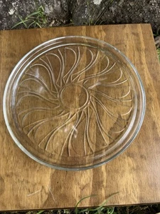 Vintage Glass Platter Spun Sun Pattern - Picture 1 of 5