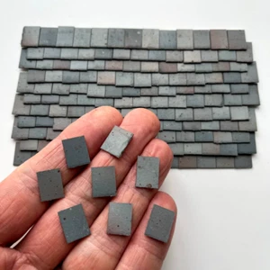 Dolls House 1:24th Scale 250 x Styrene Miniature Roof Tiles in Weathered Grey - Picture 1 of 8