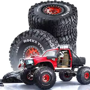 4PCS 1.9" Beadlock RC Rims | Rubber Tyres for 1/10 SCX10 Axial Wraith 90046 - Picture 1 of 11