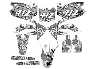 2008-2009 CRF 250 R ZANY White Senge Graphics Kit Compatible with Honda - Picture 1 of 10
