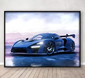 Póster de coche deportivo McLaren Senna dormitorio pared arte decoración del hogar estampado A4 enmarcado - Imagen 1 de 3