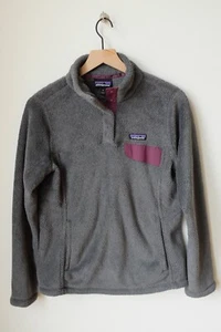 Patagonia Re-Tool Snap-T Pullover Fleece Jacket Coat Medium Gray Purple - Picture 1 of 3