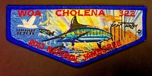 WOA CHOLENA MOBILE AREA OA 322 BSA 2023 GUY HARVEY 2013 JAMBOREE CONTINGENT FLAP - Picture 1 of 3