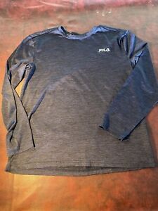 Fila Sport Men's Live in Motion Heathered Gray Long Sleeve Shirt Size In Pics
