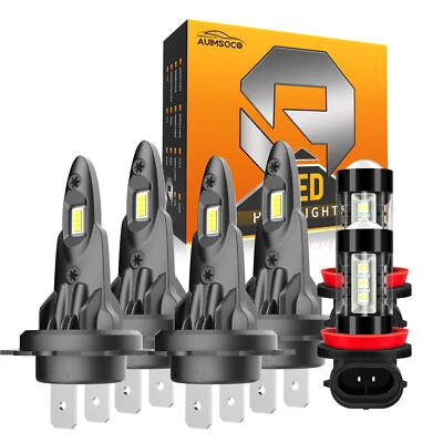 For Peugeot 508 2012-2016 6000K LED Headlights Bulbs + Fog Light Super White - Image 1 of 4