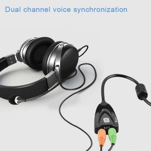 USB 2.0 Mic/Headphone Jack Stereo Headset Audio Adapter Cards Sound