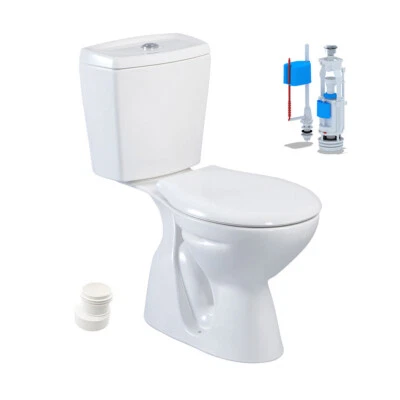 Stand-WC mit Taharet Keramik-Spülkasten Softclose WC-Sitz Toilette WC Senkrecht - Bild 1 von 4