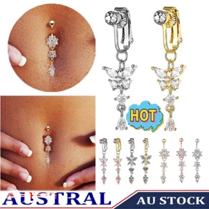 Belly Bars Navel Button Bar Ring Gem Dangle Dangly Body Piercing D7 - Picture 1 of 20