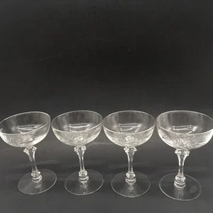 Vintage Tiffin Franziskaner geschliffenes Glas Champagner Sherbet 3er Set Weizenmuster LESEN - Bild 1 von 10