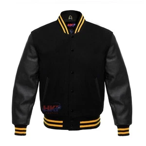 Varsity Bomber Letterman High Quality Wool & Real Cowhide Leather Sleeves Jacket - Picture 1 of 2