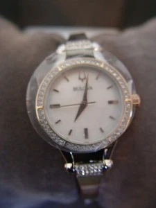Bulova Women's Crystal Accent Half-Bangle Watch - 98L262 (MSRP $350.00) - Picture 1 of 3