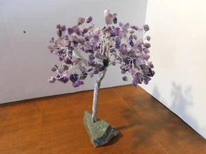 Bonita mesa decorativa árbol amatista piedra natural 8" conocida por curar-300-piedras - Imagen 1 de 9