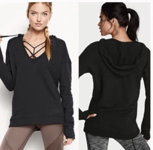 Victoria's Secret Sport Cuello en V Corbata Sudadera con Capucha Talla L Mangas Largas Sudadera Gris - Imagen 1 de 9