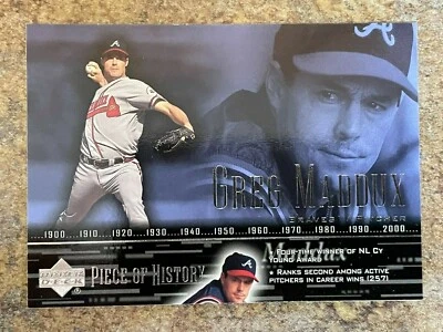 2002 Upper Deck Piece Of History #50 Greg Maddux - Atlanta Braves - Image 1 of 2