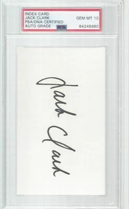 JACK CLARK, 1975-92 GIANTS/CARDINALS/YANKS/PADRES, CUT/3X5, PSA/DNA GEM MINT 10 - Picture 1 of 1