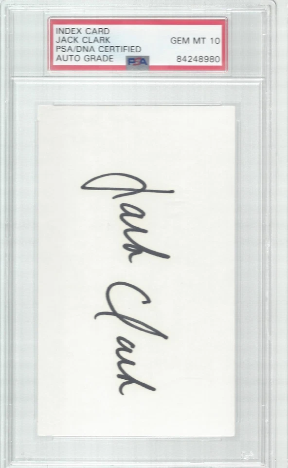 JACK CLARK, 1975-92 GIANTS/CARDINALS/YANKS/PADRES, CUT/3X5, PSA/DNA GEM MINT 10 - Image 1 of 1