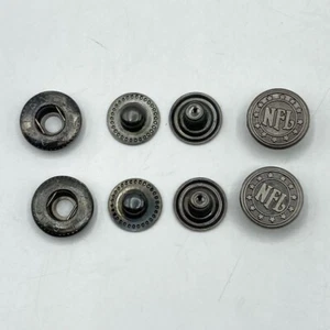 2 Sets Vintage NFL Embossed Logo Apparel Clothes Metal Replacement Snaps Buttons - Picture 1 of 5