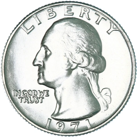 1971 (P) Washington Quarter Gem BU US Coin Cover