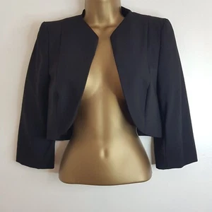 NEW DOROTHY PERKINS 10-22 Black Tailored Fit Smart Bolero Cropped Blazer Jacket - Picture 1 of 6