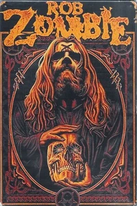 Rob Zombie holding a skull Rock Heavy Metal Tin Metal Sign Vintage Look - Picture 1 of 1