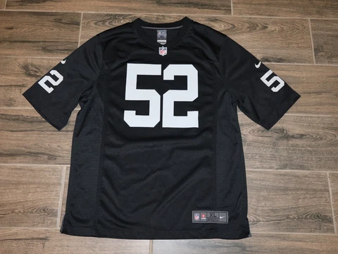 Oakland Raiders Kahlil Mack #52 Nike On Field NFL Football Jersey Black XL Rare Cover