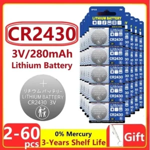 5-20x CR2430 DL2430 BL2430 3V Buttton Battery Coin Cells For Car Kye Clock Watch - Picture 1 of 15