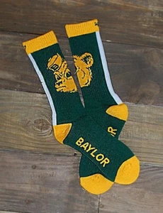 ¡NUEVO! Calcetines NCAA Baylor Bears amarillos/verdes grandes para hombre (9/13) mujer (10/12) nuevos con etiquetas - Imagen 1 de 5