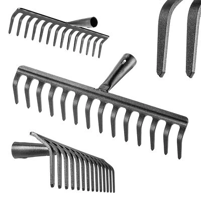 KADAX Gartenharke ohne Stiel, aus Stahl, Rasenrechen, 14 Zinken - Bild 1 von 4