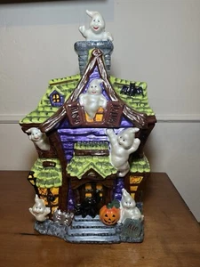 Christopher Radko Halloween Ghost Manor House Cookie Jar 16" Vintage Rare Scary - Picture 1 of 14